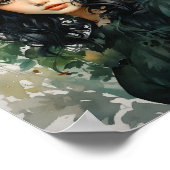 Poster Aquarelle Peinture D'Une Fille Noire Haired (Coin)