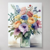 Poster Aquarelle peinture florale Bouquet (Devant)