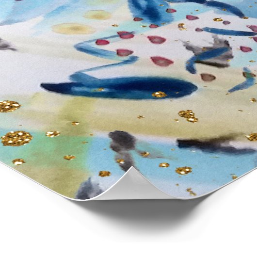 Poster Aquarelle peinture main art abstrait (Coin)