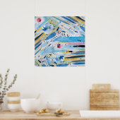 Poster Aquarelle peinture main art abstrait (Cuisine)