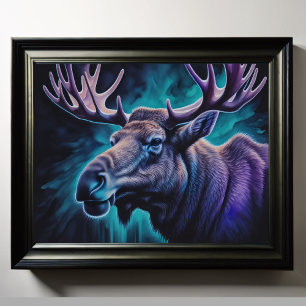 Poster Aquarelle Peinture Majestic Moose 5:4