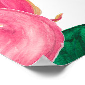 Poster Aquarelle peinture sans couture motif avec flamant (Coin)