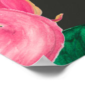 Poster Aquarelle peinture sans couture motif avec flamant (Coin)