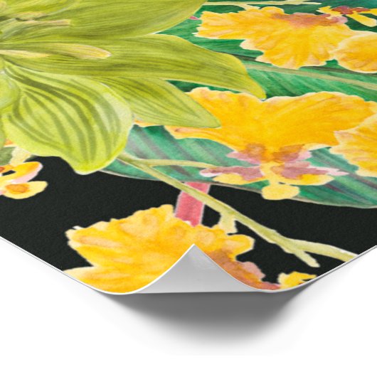 Poster Aquarelle peinture sans couture motif avec perroqu (Coin)