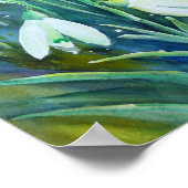 Poster Aquarelle Peinture Snowdrops (Coin)