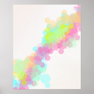 Poster Aquarelle Peinture Splatter coloré arc-en-ciel