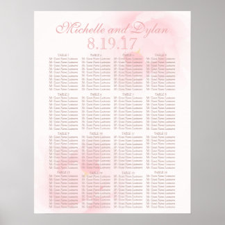Poster Aquarelle Peony rose clair Mariage