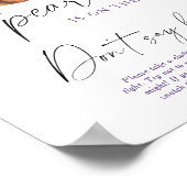 Poster Aquarelle perle baby shower Ne pas dire bébé (Coin)