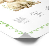 Poster Aquarelle personnalisable Lamb Détails de naissanc (Coin)