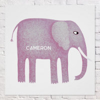 Aquarelle personnalisée pour éléphant rose