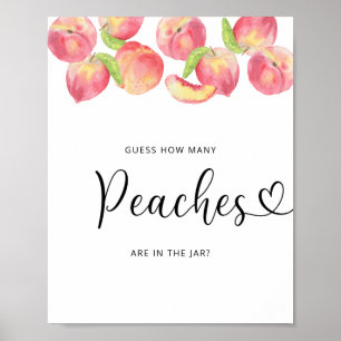 Poster Aquarelle petit pêche devinez combien de pêches