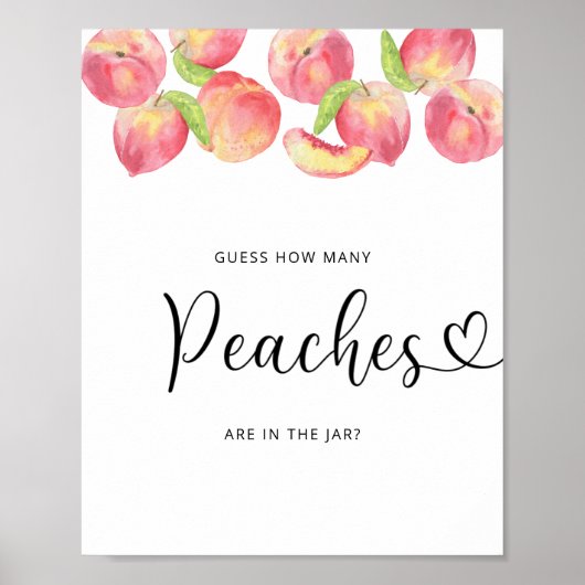 Poster Aquarelle petit pêche devinez combien de pêches (Devant)