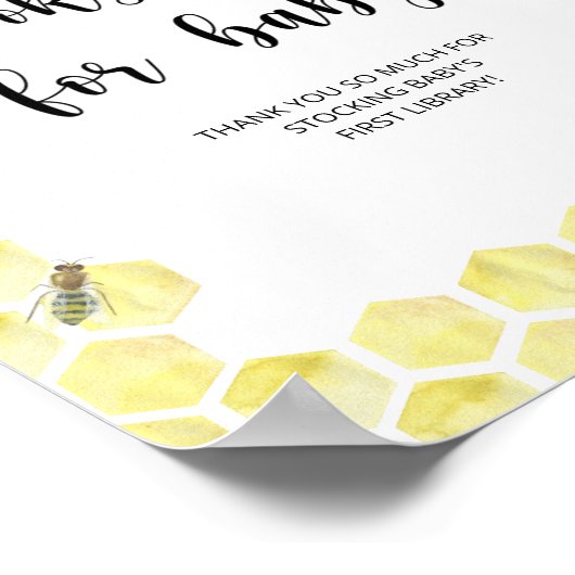 Poster Aquarelle petite abeille, livres pour bébé (Coin)