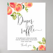 Poster Aquarelle petite couche de pêche signe de tombola (Devant)