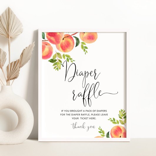 Poster Aquarelle petite couche de pêche signe de tombola