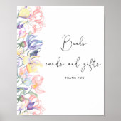 Poster Aquarelle petits livres de fleurs cartes et cadeau (Devant)