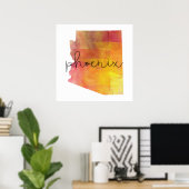 Poster Aquarelle Phoenix Arizona (Bureau à domicile)