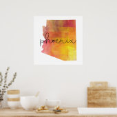 Poster Aquarelle Phoenix Arizona (Cuisine)