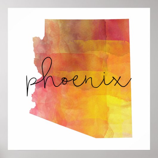 Poster Aquarelle Phoenix Arizona (Devant)