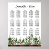 Poster Aquarelle Pine verte et Buffle rouge Plaid (Devant)