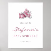 Poster Aquarelle PInk Chaussures pour bébé Sprinkle Bienv (Devant)