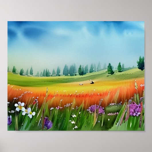 Poster Aquarelle pittoresque (Devant)