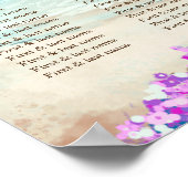 Poster Aquarelle Plage Bleu Océan Mariage Carte de siège (Coin)