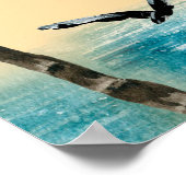 Poster Aquarelle plage de texture transparente. Palmiers, (Coin)