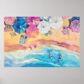 Poster Aquarelle Plage d'Été (Devant)