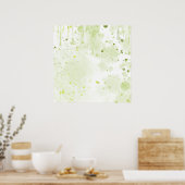 Poster Aquarelle Plaques Vert et Sage (Cuisine)