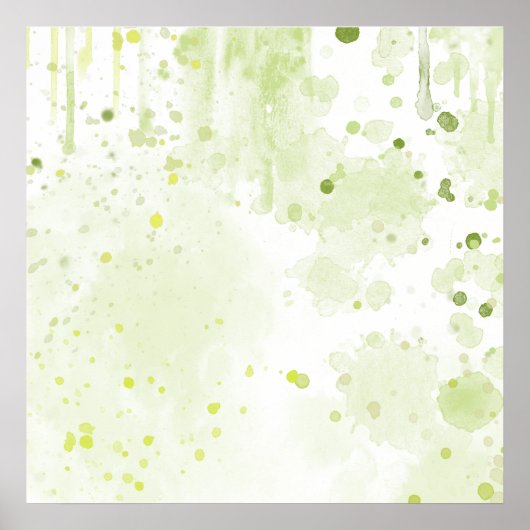 Poster Aquarelle Plaques Vert et Sage (Devant)