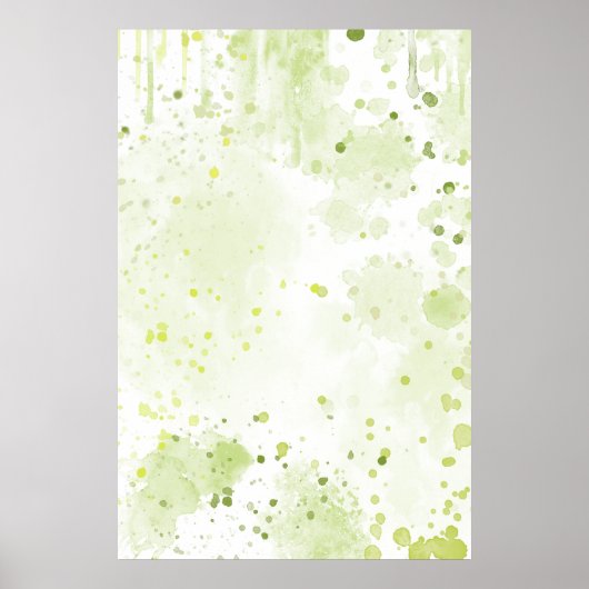Poster Aquarelle Plaques Vert et Sage (Devant)