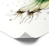 Poster Aquarelle, poireaux potager art (Coin)