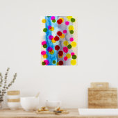 Poster Aquarelle pois bleue abstraite (Cuisine)