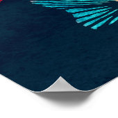 Poster Aquarelle Poissons : Bleu Profond Sans Mer (Coin)