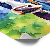 Poster Aquarelle Pop Art Vache Colorée (Coin)