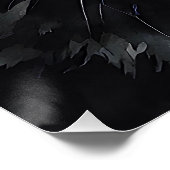 Poster Aquarelle Portrait de chat noir vert yeux poitrine (Coin)