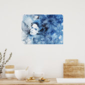 Poster Aquarelle portrait de femme, peinture (Cuisine)