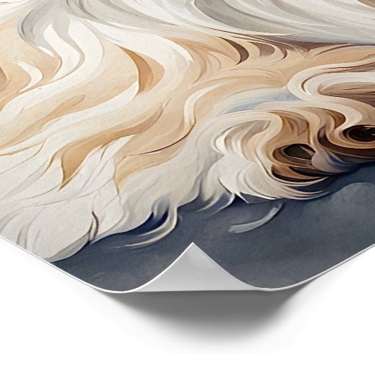 Poster Aquarelle Portrait Sweet Shih Tzu Pose Chien (Coin)