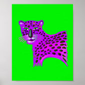 Poster Aquarelle pourpre Cheetah AI Généré Art (Devant)