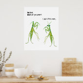 Poster Aquarelle prier Mantis Drôle plaisanterie (Cuisine)