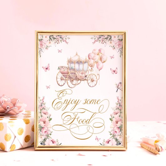 Poster Aquarelle Princesse Carrie Floral Nourriture d'ann