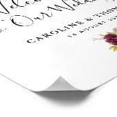 Poster aquarelle prune fleurie violet mariage signe de bi (Coin)