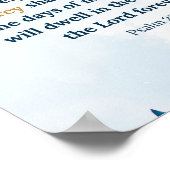 Poster Aquarelle Psaume bleu 23:6 Bonté et miséricorde (Coin)