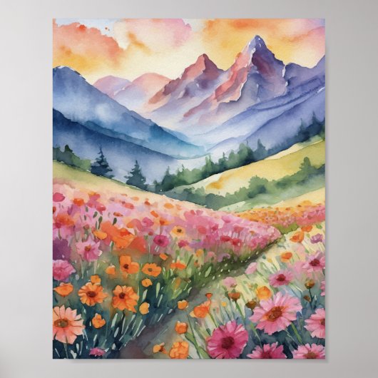 Poster Aquarelle Purple Mountain Majesty (Devant)