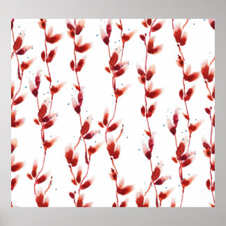 Poster Aquarelle Pussy-Willow Motif : Beauté de la nature