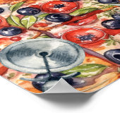 Poster Aquarelle qui plus cuisine italienne (Coin)