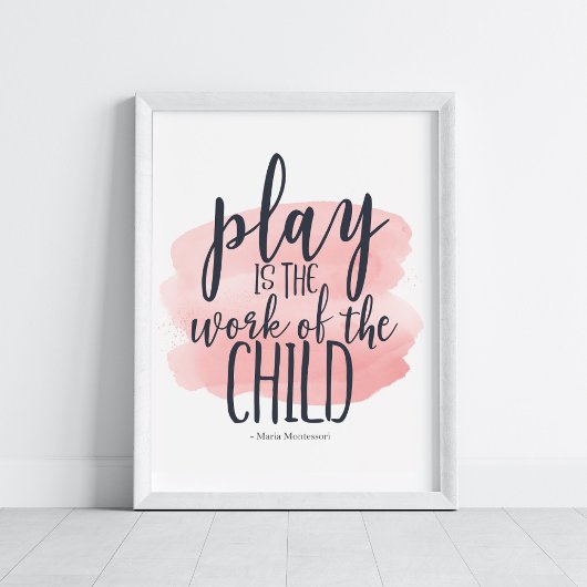 Poster Aquarelle Quote l'école d'accueil Montessori