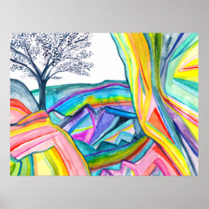 Poster Aquarelle Rainbow Canyon