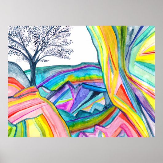 Poster Aquarelle Rainbow Canyon (Devant)